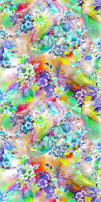 249479-数码炫彩底纹手绘水彩大花线条花流行