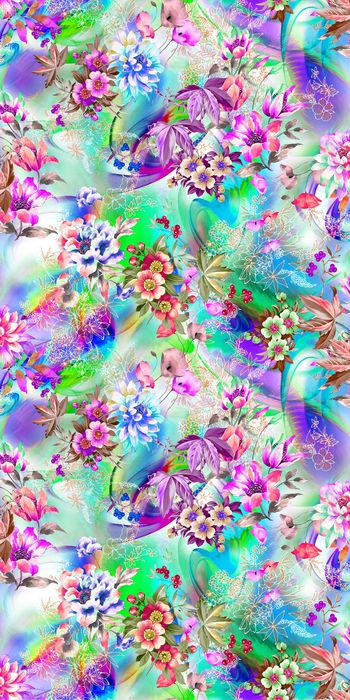 249481-数码炫彩底纹手绘水彩大花线条花流行