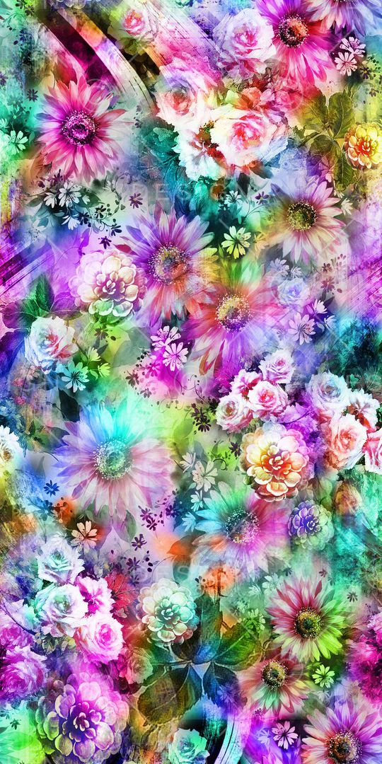 数码 时尚 流行 多彩 大花 牡丹 太阳花 印花华亿平台图片