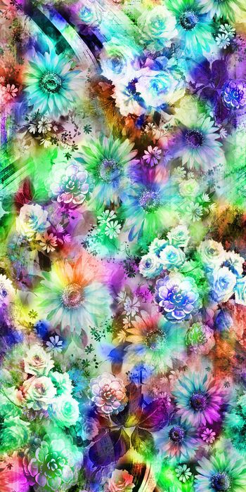 249491-数码时尚流行多彩大花牡丹花太阳花