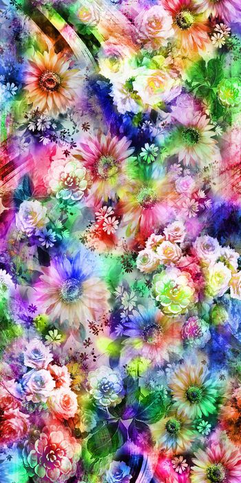 249493-数码时尚流行多彩大花牡丹花太阳花