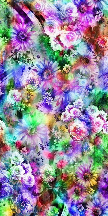 249494-数码时尚流行多彩大花牡丹花太阳花