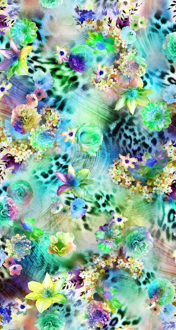 249506-数码服装花多彩动物纹大花朵小花