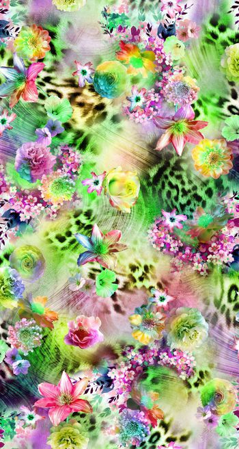 249507-数码服装花多彩动物纹大花朵小花