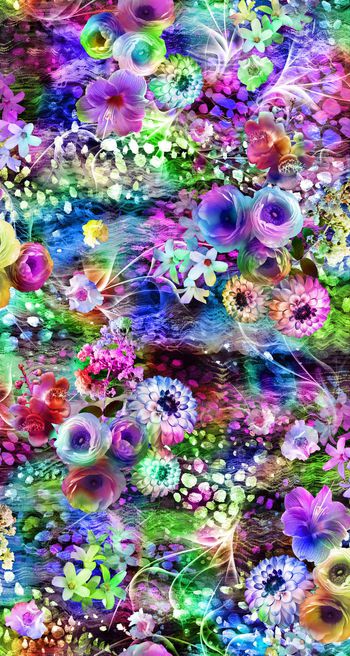 249516-数码服装花手绘点点底纹大花朵太阳花