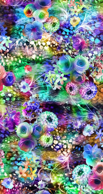 249517-数码服装花手绘点点底纹大花朵太阳花