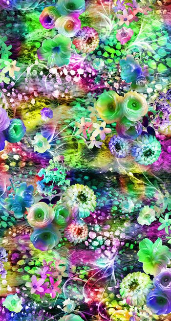 249518-数码服装花手绘点点底纹大花朵太阳花