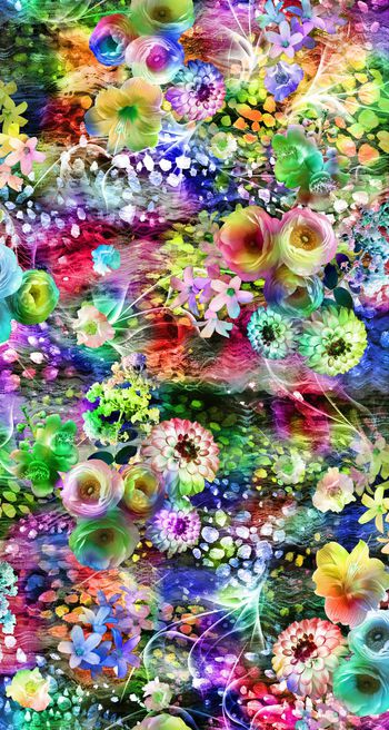 249519-数码服装花手绘点点底纹大花朵太阳花