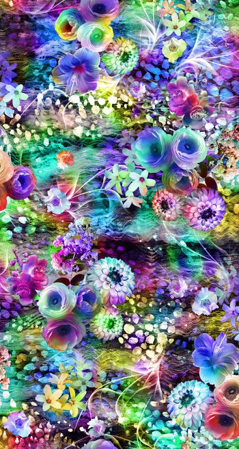 249521-数码服装花手绘点点底纹大花朵太阳花