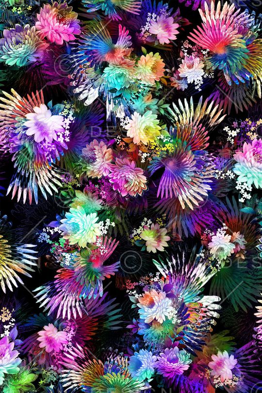 数码 服装 花卉 多彩 羽毛 底纹 线条 大花朵 彩色 印花华亿平台图片