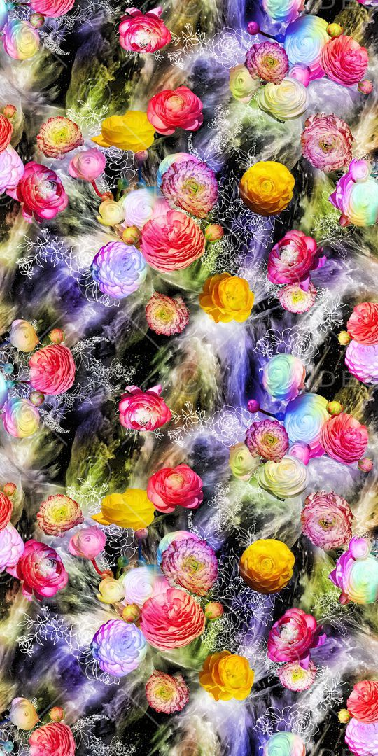 数码 服装 花卉 花朵 多彩 底纹 线条 印花华亿平台图片