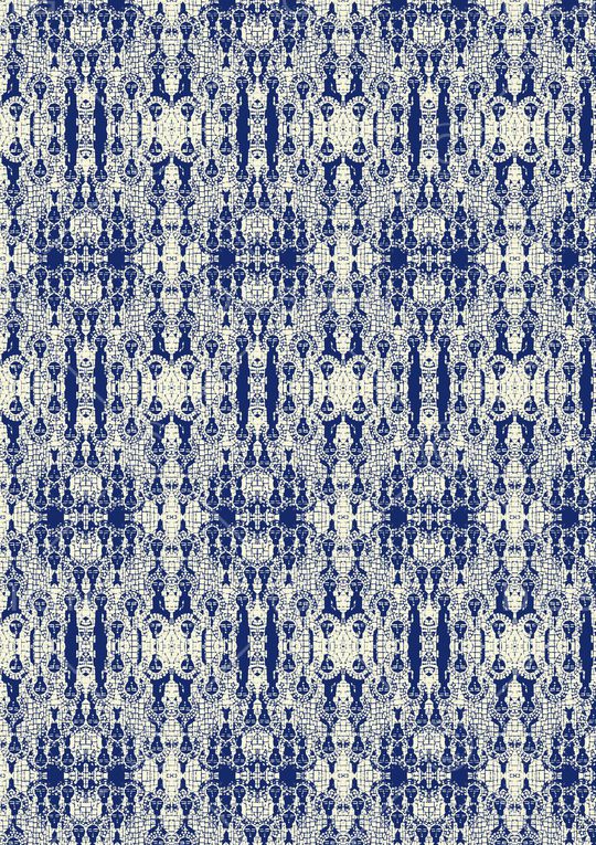 民族风 复古 部落风 蜡染 印花 人物 对称 印花华亿平台图片