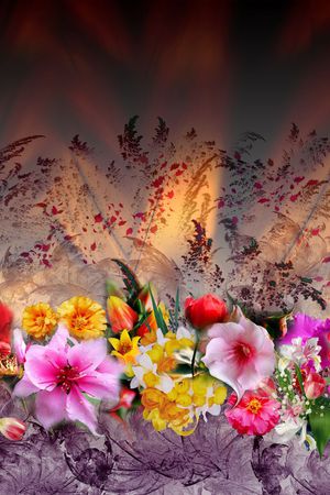 定位花 花朵 花卉 鲜花 水墨画 虚实印花华亿平台图片