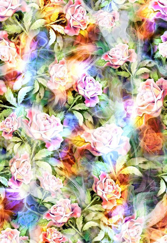 轻盈 光感 花卉 玫瑰 月季 动感印花华亿平台图片