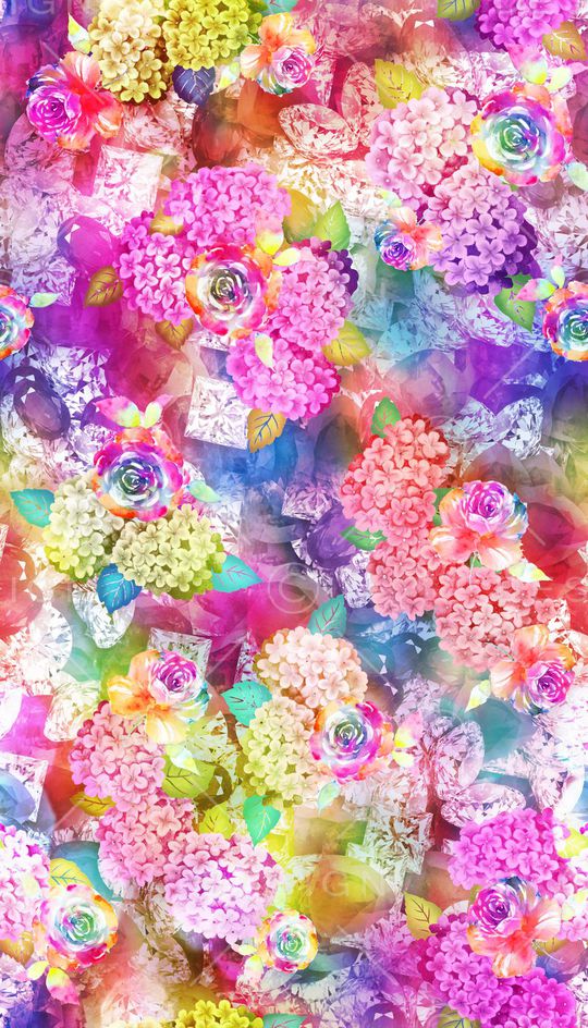 满底花卉印花华亿平台图片