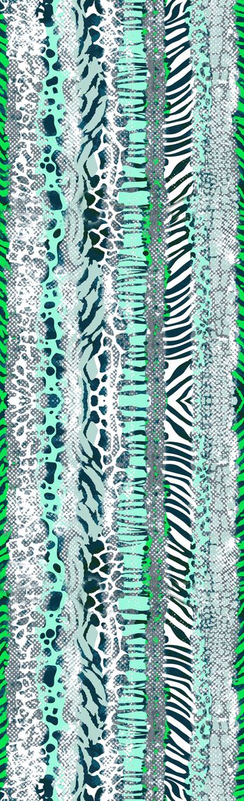 250353-水彩笔触混合动物纹条纹印花长巾