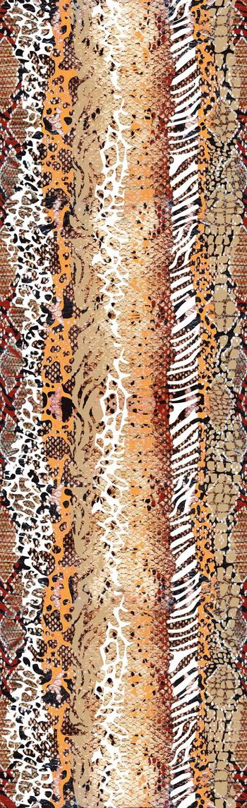 250504-WT103笔触蛇纹动物纹印花长巾