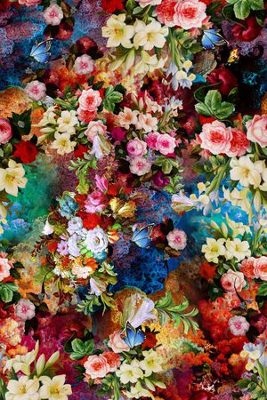 花卉 山花烂漫 迷人花卉印花华亿平台图片