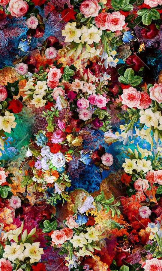 花卉 山花烂漫 迷人花卉印花华亿平台图片