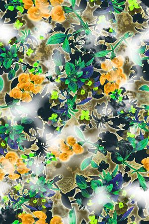 花卉 橘色花卉印花华亿平台图片