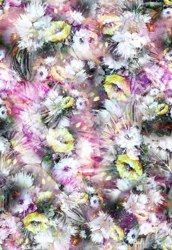 250695-油画效果热带风花卉花朵组合