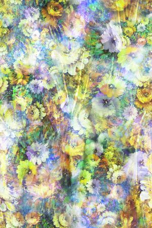 朦胧 花卉 满底 笔触印花华亿平台图片