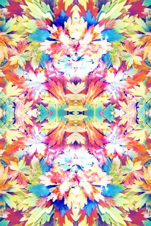 树叶 对称 镜像 渐变印花华亿平台图片