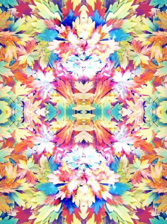 树叶 对称 镜像 渐变印花华亿平台图片