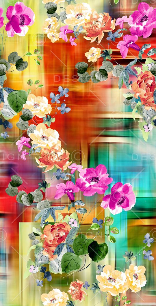 几何 抽象 花卉印花华亿平台图片