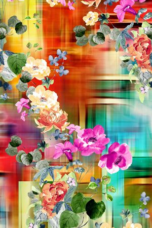 几何 抽象 花卉印花华亿平台图片