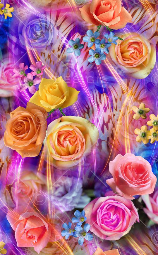 玫瑰 轻盈 迷人花卉印花华亿平台图片