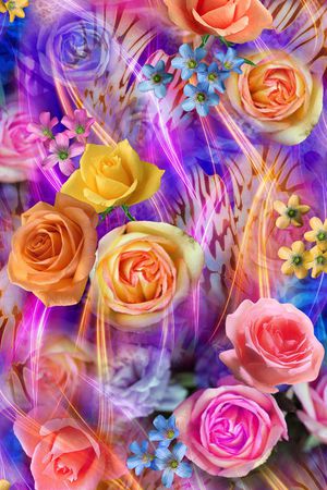 玫瑰 轻盈 迷人花卉印花华亿平台图片