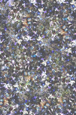 暗调 闪烁 璀璨 花卉 黑色印花华亿平台图片