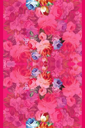 花卉 红色 桃红 长巾 边框印花华亿平台图片