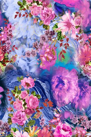 花卉 迷人花卉印花华亿平台图片