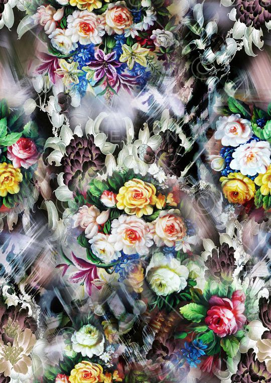 花卉 抽象 绚丽 迷人花卉印花华亿平台图片