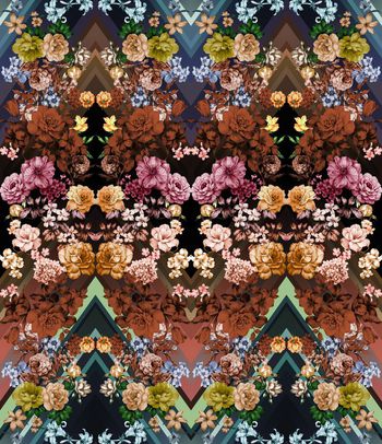 251301-几何镜像花卉