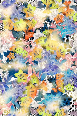 花卉 多彩 柔和印花华亿平台图片