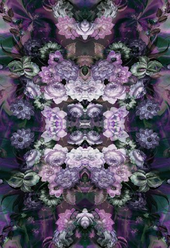 251506-对称花卉花朵组合