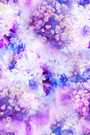 花卉 朦胧 淡雅 柔和 浅紫 童话印花华亿平台图片