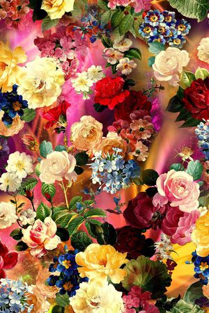 满底花卉 多彩 迷人印花华亿平台图片