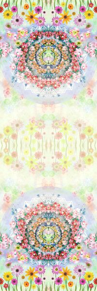 长巾 荷花 手绘 镜像 对称印花华亿平台图片