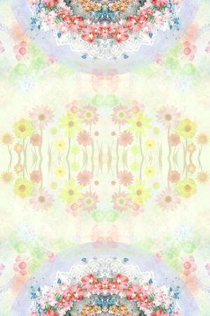 长巾 荷花 手绘 镜像 对称印花华亿平台图片