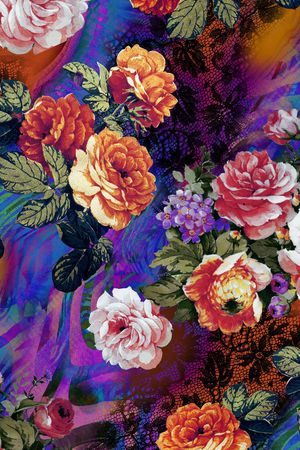 花卉 玫瑰 蕾丝印花华亿平台图片