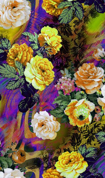 251625-复古数码炫彩花