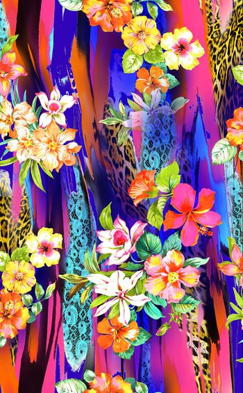 251629-多彩数码夏威夷风花组