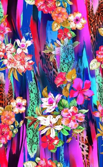 251632-多彩数码夏威夷风花组