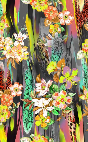 251633-多彩数码夏威夷风花组