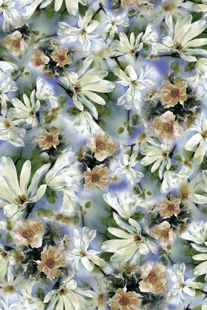 朦胧 花卉 水彩印花华亿平台图片