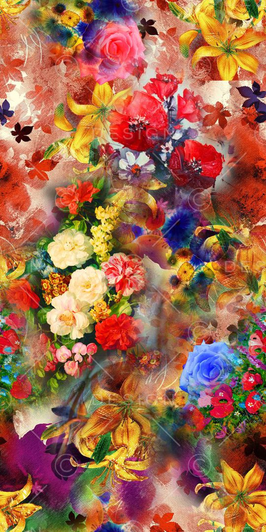 花卉 迷人 多彩印花华亿平台图片